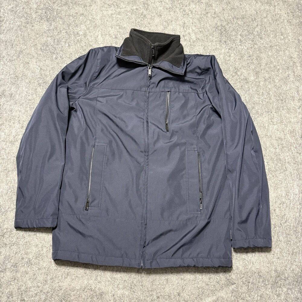Calvin Klein Outerwear Men Jacket Navy Blue Full Zip Water Resistant Size M/L